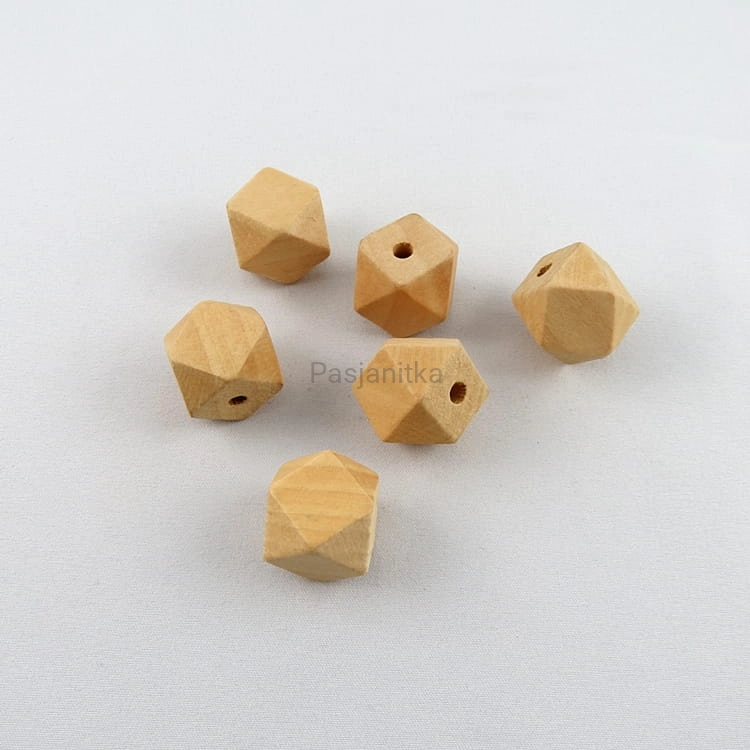 Drewniane koraliki 18 x 20 mm naturalne