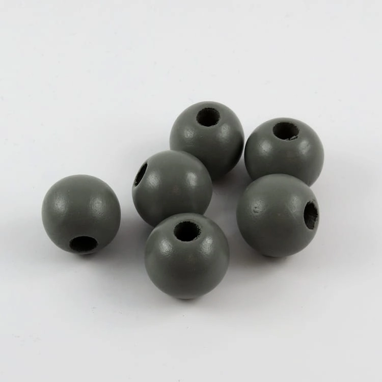 Drewniane koraliki 25 mm szary