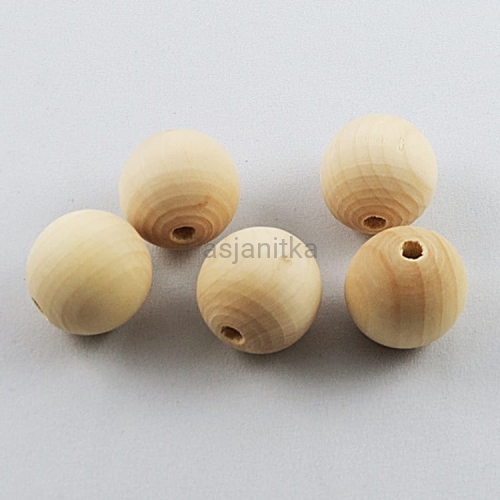 Drewniane koraliki 30 mm naturalne