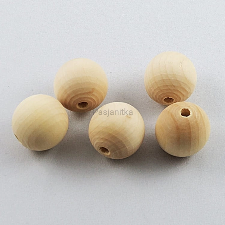 Drewniane koraliki 30 mm naturalne