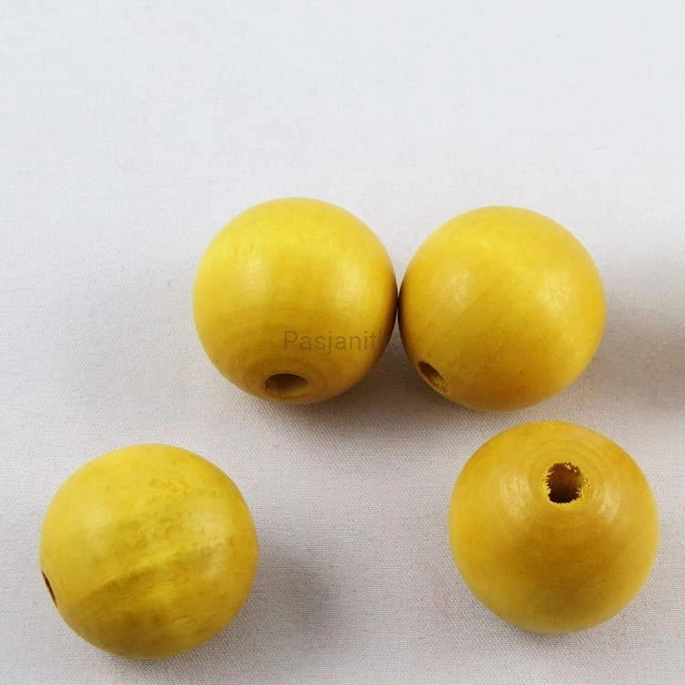 Drewniane koraliki 30 mm jasny brąz