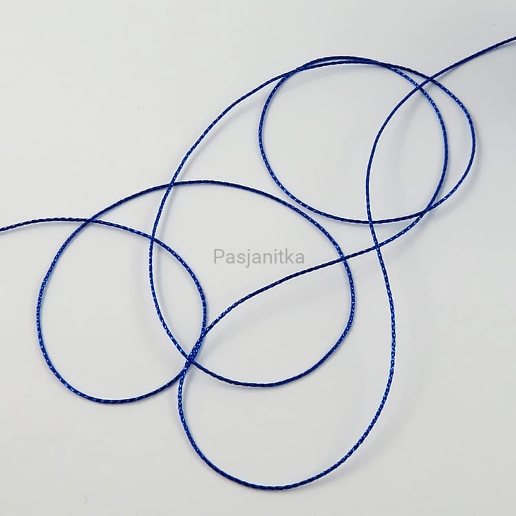 Sznurek metalizowany 1 mm / niebieski 5 m
