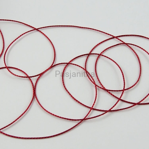 Sznurek metalizowany 1 mm / czerwony 5 m