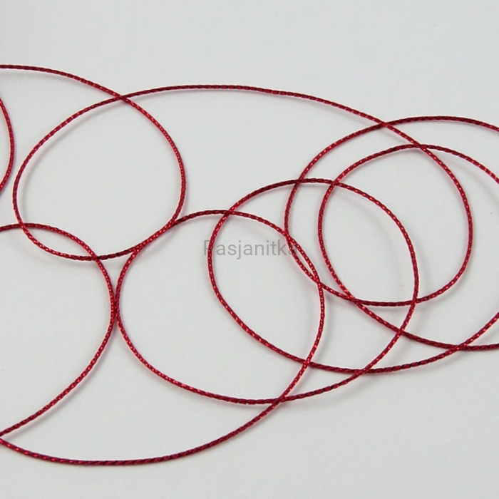 Sznurek metalizowany 1 mm / czerwony 5 m