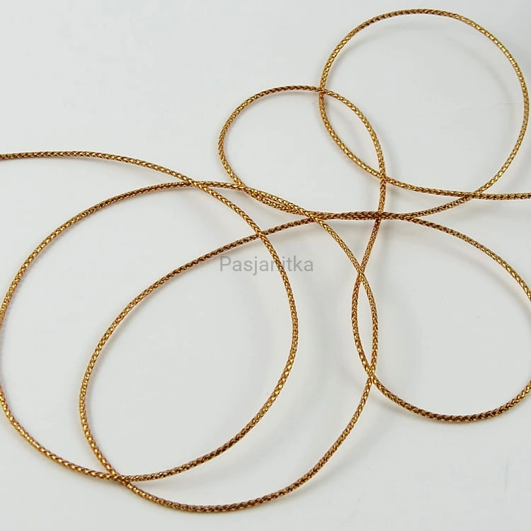 Sznurek metalizowany 1 mm / złoty 5 m