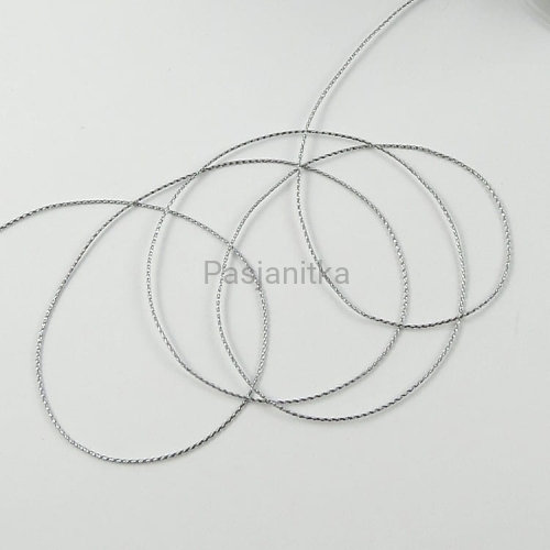 Sznurek metalizowany 1 mm / srebrny 5 m