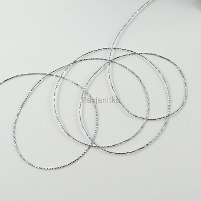 Sznurek metalizowany 1 mm / srebrny 5 m