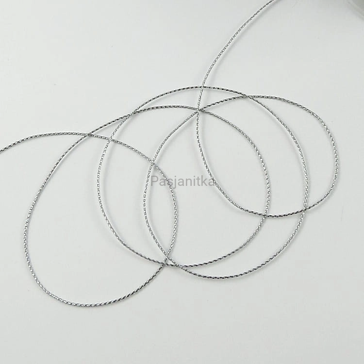 Sznurek metalizowany 1 mm / srebrny 5 m