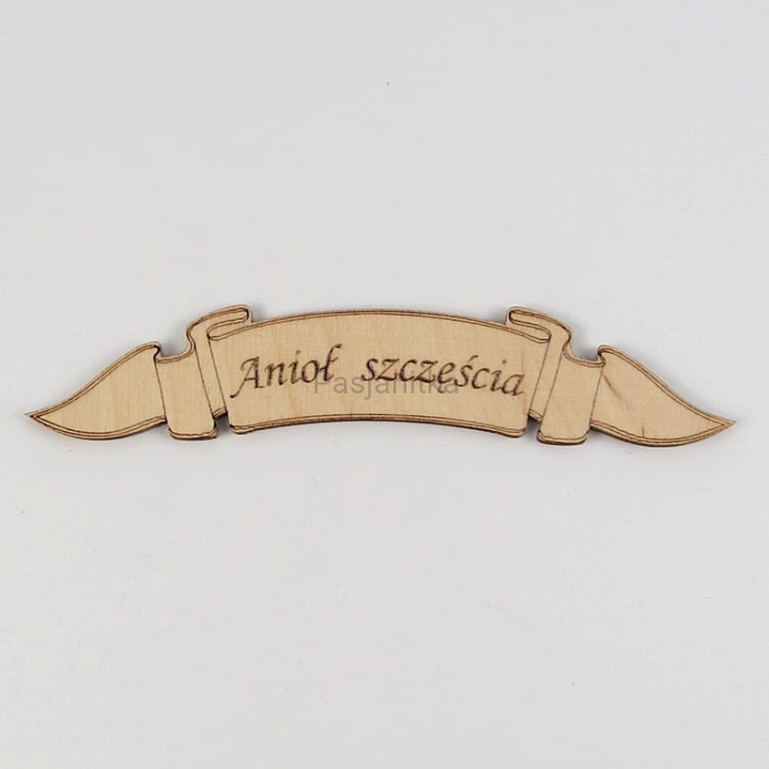 Tabliczka / Napis "Anioł szczęścia" 14 cm x 3 cm