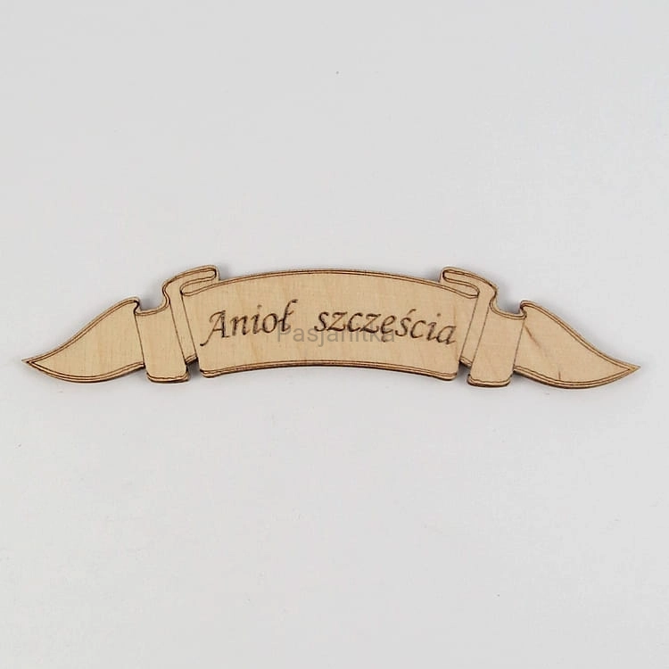 Tabliczka / Napis "Anioł szczęścia" 14 cm x 3 cm
