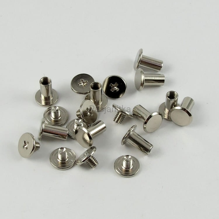 Nit skręcany 10 x 11,5 mm, srebrny / 2 komplety