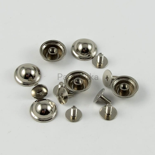 Nit skręcany 13 x 8 mm, srebrny / 2 komplety
