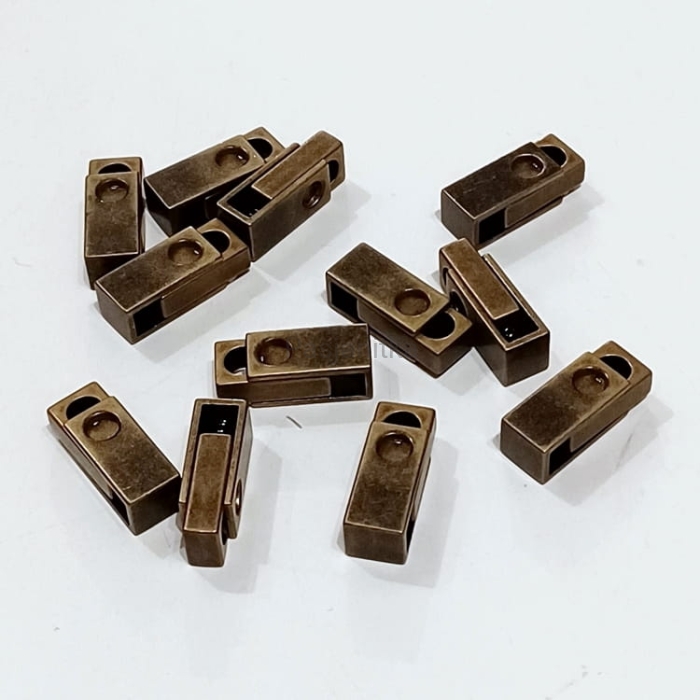 Stoper / Końcówka metalowy /2,3 cm x 9 mm/4mm/ stare złoto