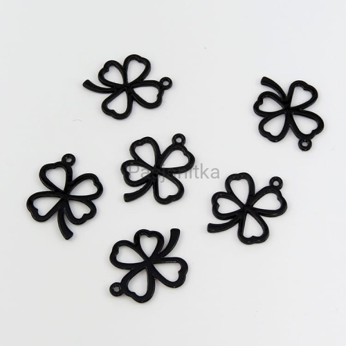Zawieszka koniczyna 20 x 24 mm czarny