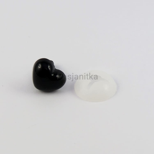 Nos czarne serduszko 15 x 16 mm