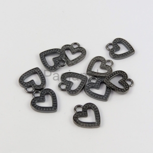 Zawieszka serce 12 mm x 15 mm, czarny