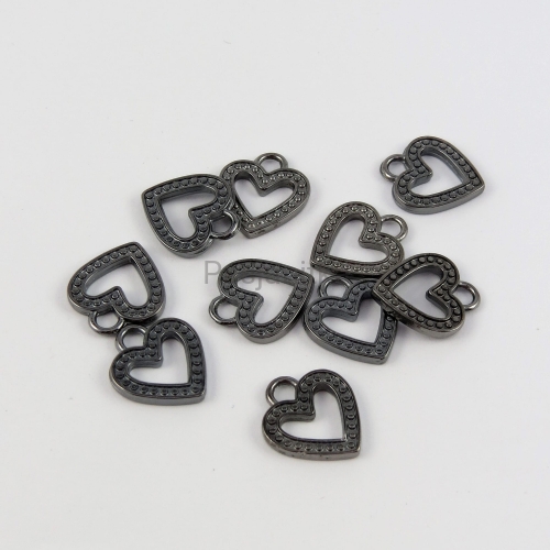 Zawieszka serce 12 mm x 15 mm, czarny