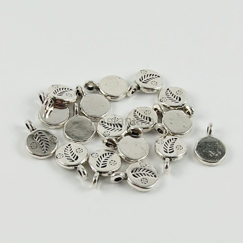 Zawieszka okrągła liść 10 mm