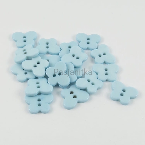 Guzik plastikowy motyl 13 x 16 mm błękit