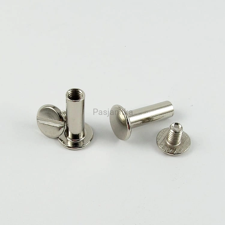 Nit skręcany 16 x 10 mm, srebrny / 2 komplety