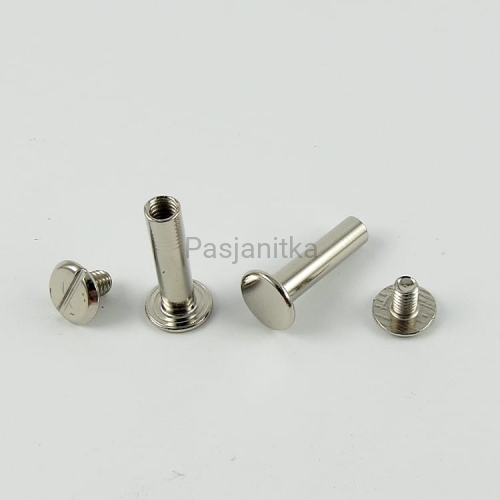 Nit skręcany 20 x 10 mm, srebrny / 2 komplety