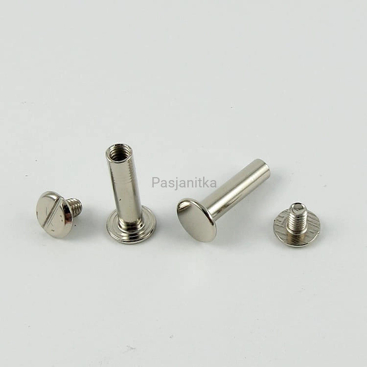 Nit skręcany 20 x 10 mm, srebrny / 2 komplety