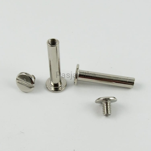 Nit skręcany 25 x 10 mm, srebrny / 2 komplety