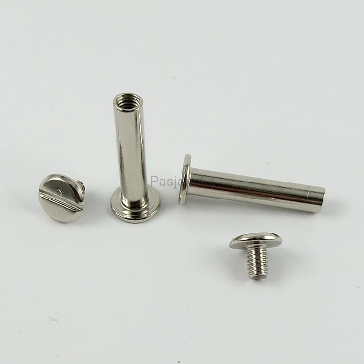 Nit skręcany 25 x 10 mm, srebrny / 2 komplety