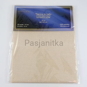 Kanwa/ Tkanina do Haftu 10 ct / 34 x 45 cm / ecru