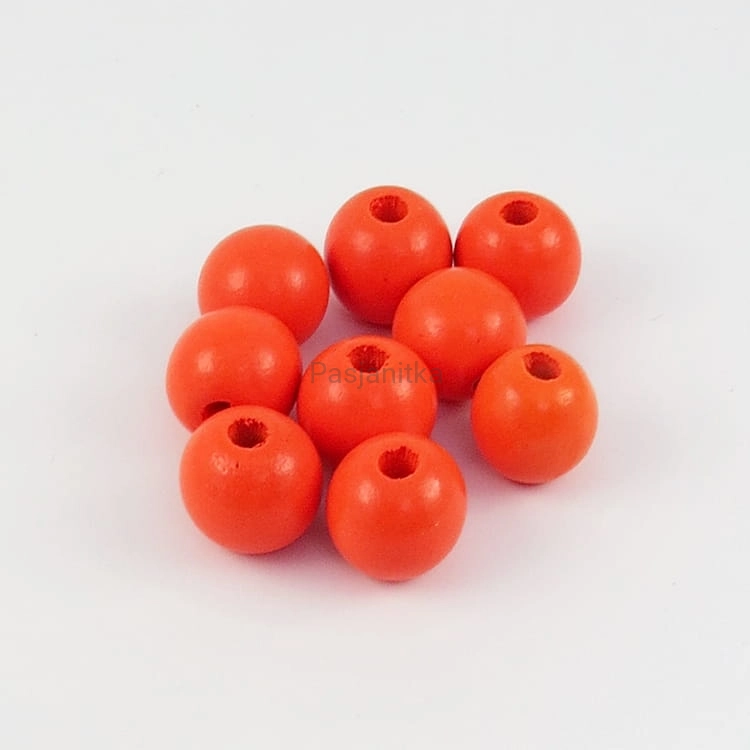 Drewniane koraliki 20 mm pomarańcz