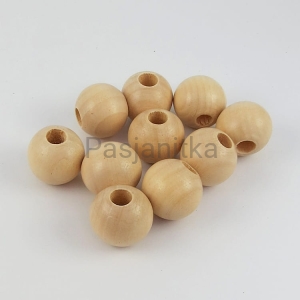 Drewniane koraliki 25 mm naturalny lakier