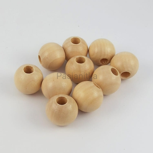 Drewniane koraliki 25 mm naturalny lakier