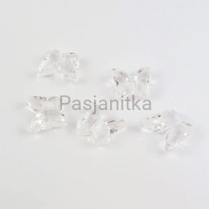 Koraliki plastikowe motyl 15 x 18 mm / biały 5 szt