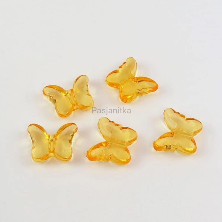 Koraliki plastikowe motyl 15 x 18 mm / pomarańcz 5 szt