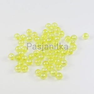 Koraliki plastikowe 6 mm / 10 g / jasny żółty