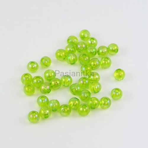 Koraliki plastikowe 6 mm / 10 g / zielony
