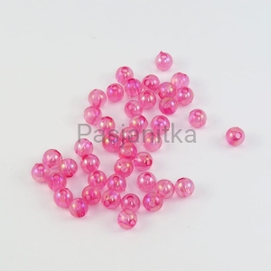 Koraliki plastikowe 6 mm / 10 g / różowy