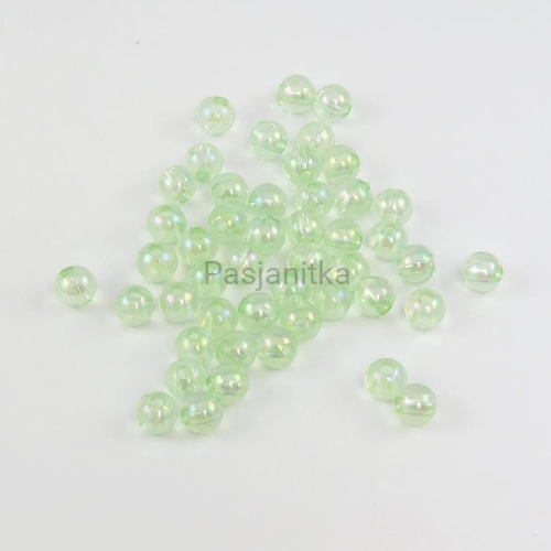 Koraliki plastikowe 6 mm / 10 g / jasny zielony
