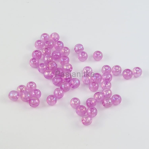 Koraliki plastikowe 6 mm / 10 g / jasny fiolet