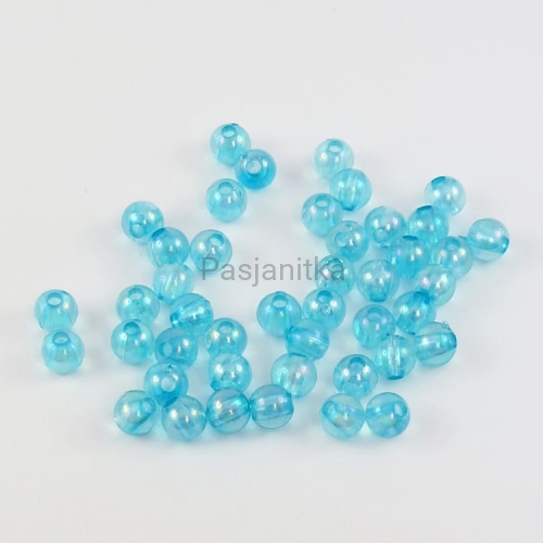 Koraliki plastikowe 6 mm / 10 g / jasny niebieski