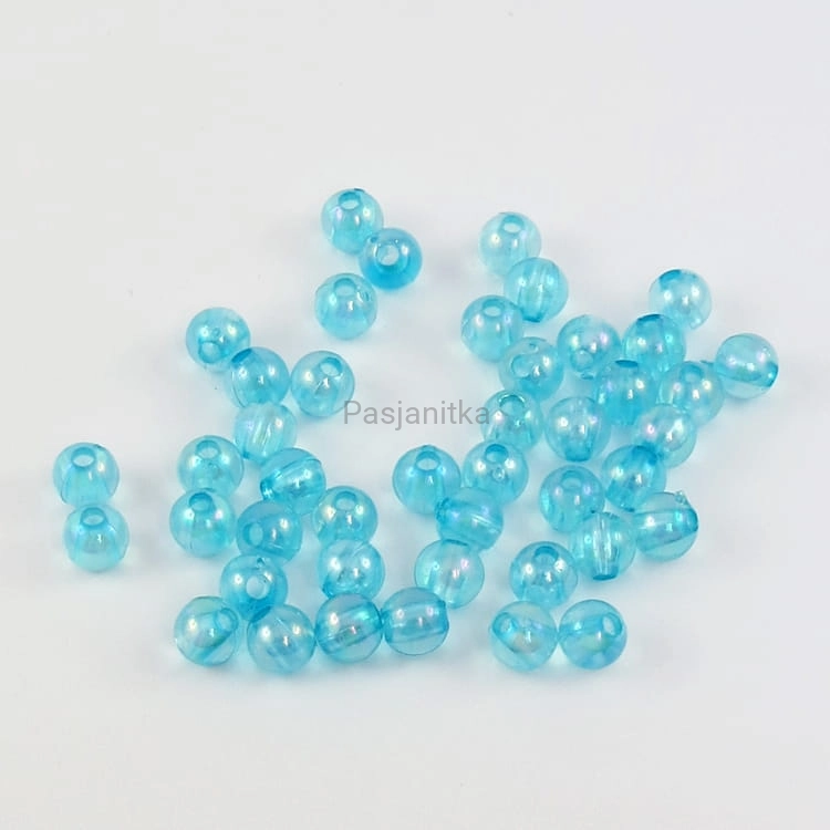 Koraliki plastikowe 6 mm / 10 g / jasny niebieski