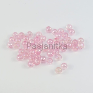Koraliki plastikowe 6 mm / 10 g / jasny różowy