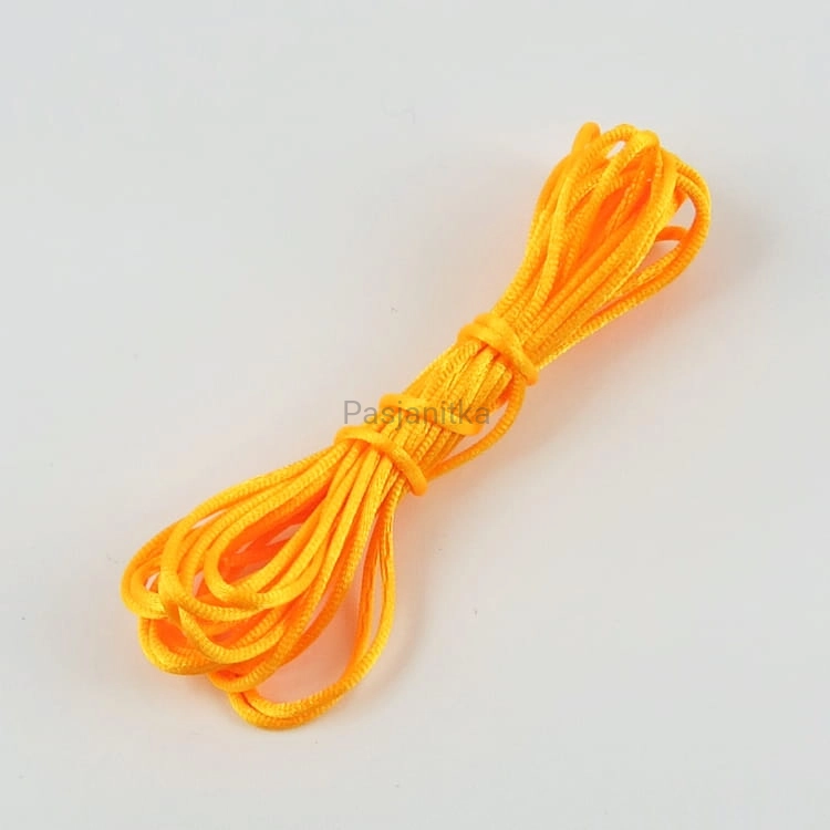 Sznurek satynowy 1 mm / 3 metr / żółty