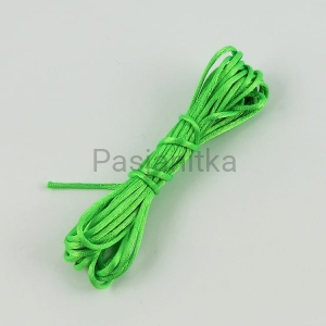 Sznurek satynowy 1 mm / 3 metr / jasny zielony