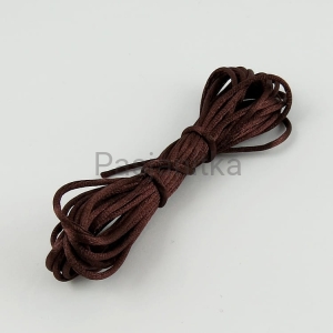 Sznurek satynowy 1 mm / 3 metr / brąz