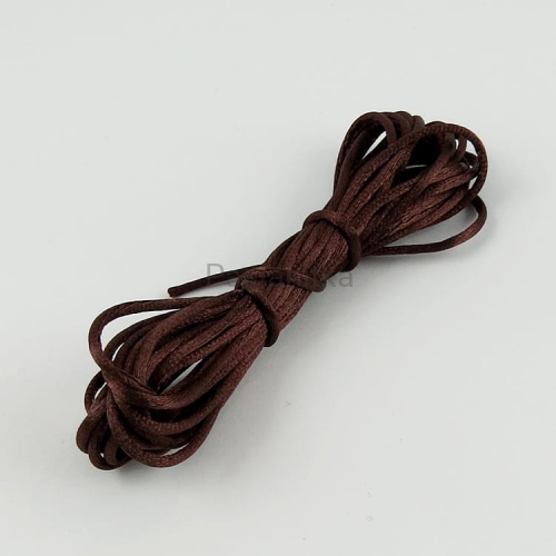 Sznurek satynowy 1 mm / 3 metr / brąz