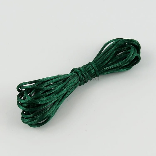 Sznurek satynowy 1 mm / 3 metr / zielony