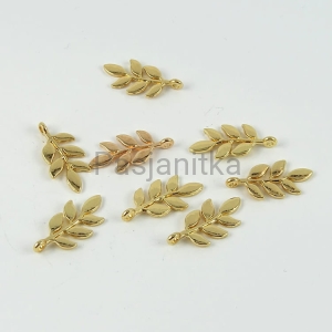 Zawieszka liść 12 x 24 mm / złoty