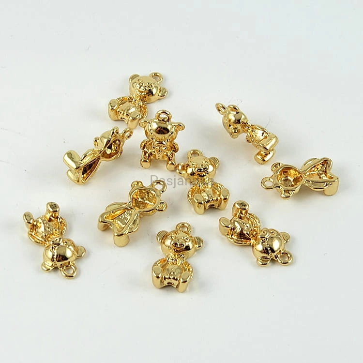 Zawieszka miś 13 x 22 mm / złoty