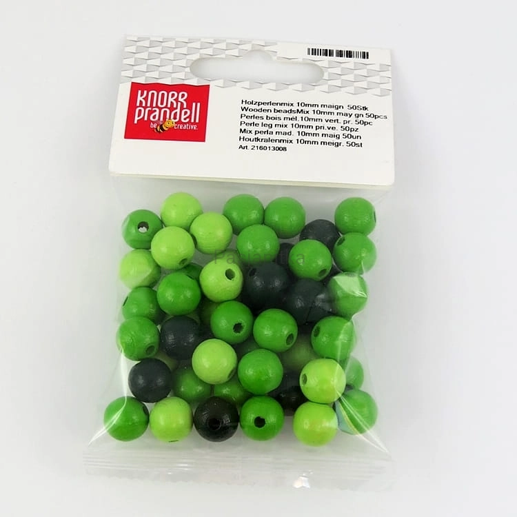 Drewniane koraliki 10 mm / mix zielone / KP